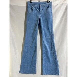 H&M Divided Pants Woman's 2 Sky Blue Corduroy Wide Leg Flare Trouser